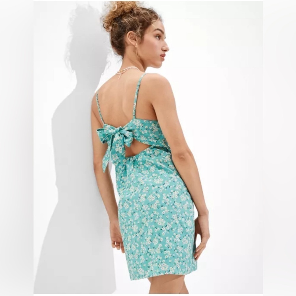 American Eagle teal mini sundress